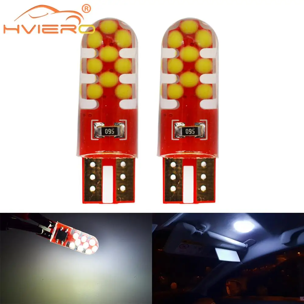 

T10 W5W COB 18LEDs Silicagel Waterproof White electrodeless decoding lamp Reading Dome Lamp Auto Parking Bulbs for lada DC 12V