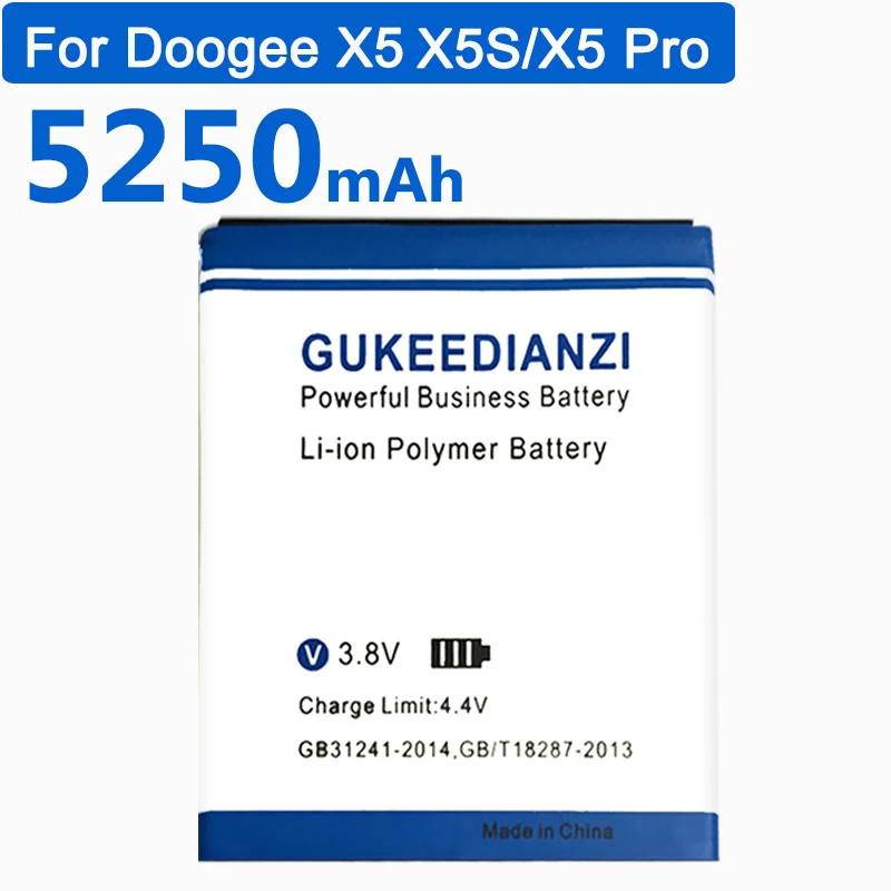 GUKEEDIANZI 5250 мАч X5 сменная батарея Для Doogee X5 X5S/X5 Pro литий-полимерная аккумуляторная батарея