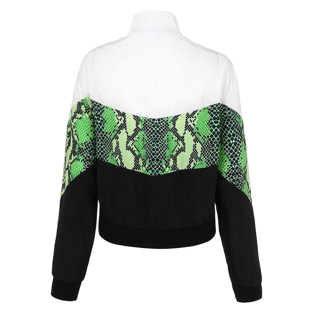 Jackets Women New Lady Autumn Cut And Sew Panel Snake Stitching Jacket Casual Blouse Tops Female Baseball Women Men Coat