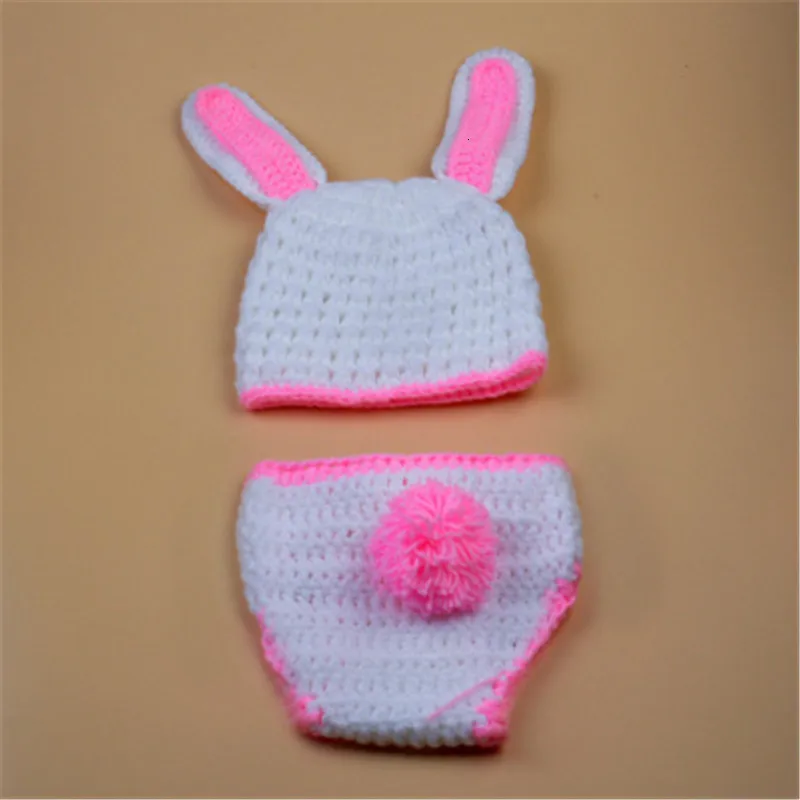 Милый комплект одежды для малышей с кроликом; вязаный костюм с кроликом; мягкий вязаный крючком ручной работы; реквизит для фотосессии новорожденных; Возраст 0-12 месяцев