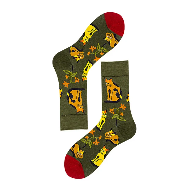 Unisex Fashion Art Men Sock 3D Print Fruit Happy Socks Avocado Apple Cherry Crew Men Funny Meias Cotton Harajuku Soft Socks 39
