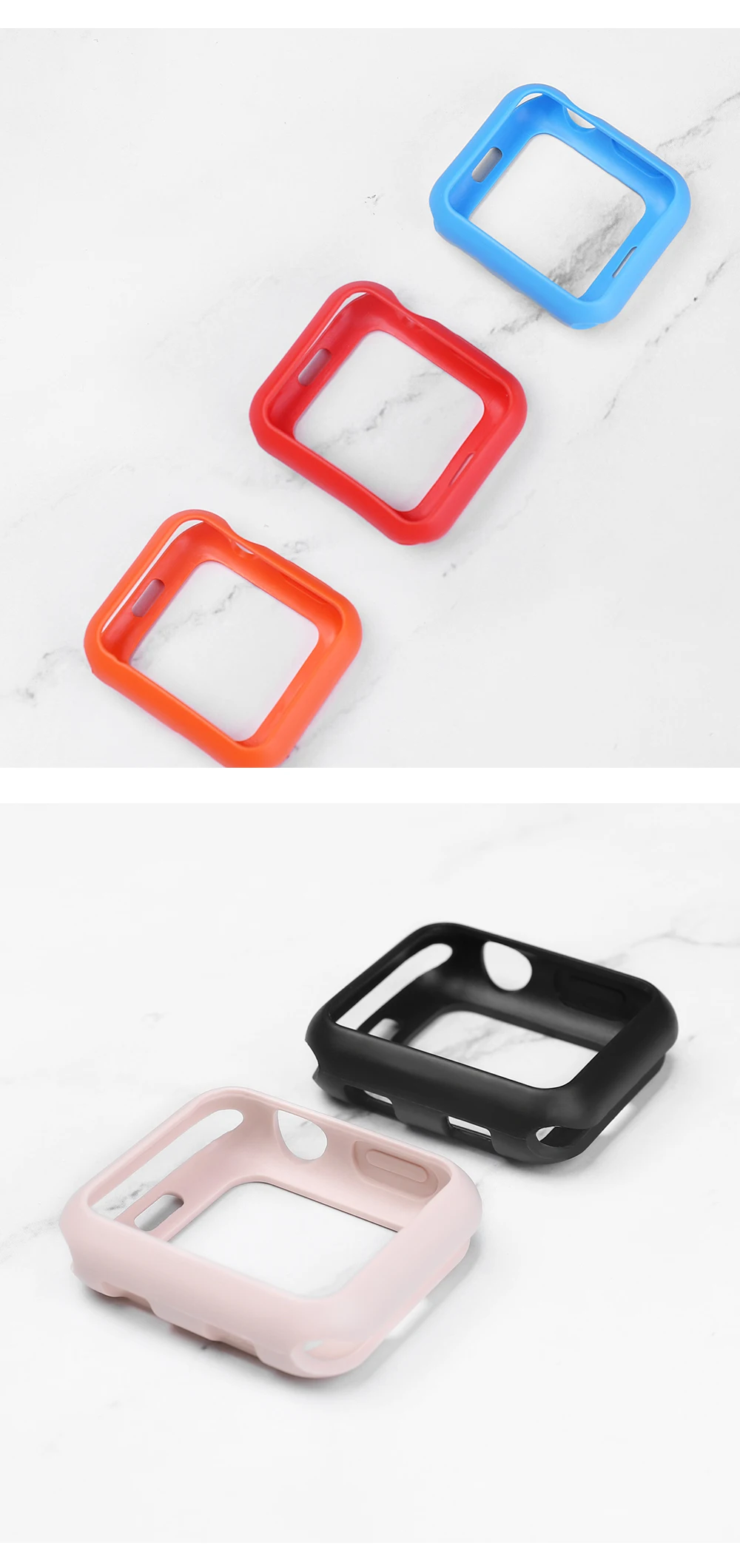Подходит для Apple Watch 3 2 1 42 мм 38 мм защитный чехол для iWatch 4 5 40 мм 44 мм ProBefit Candy Мягкий силиконовый чехол