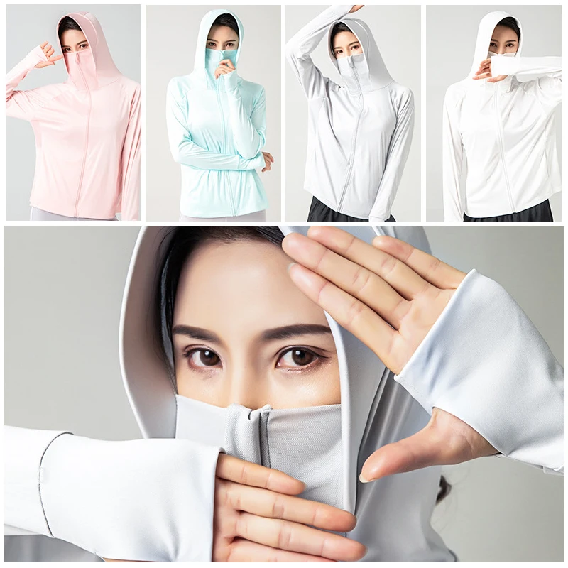 UPF 50+ Sun-Protection Hiking Jacket Women Anti-UV Beach Sweatshirt Breathable Outdoor Running Sportswear Fishing Clothing