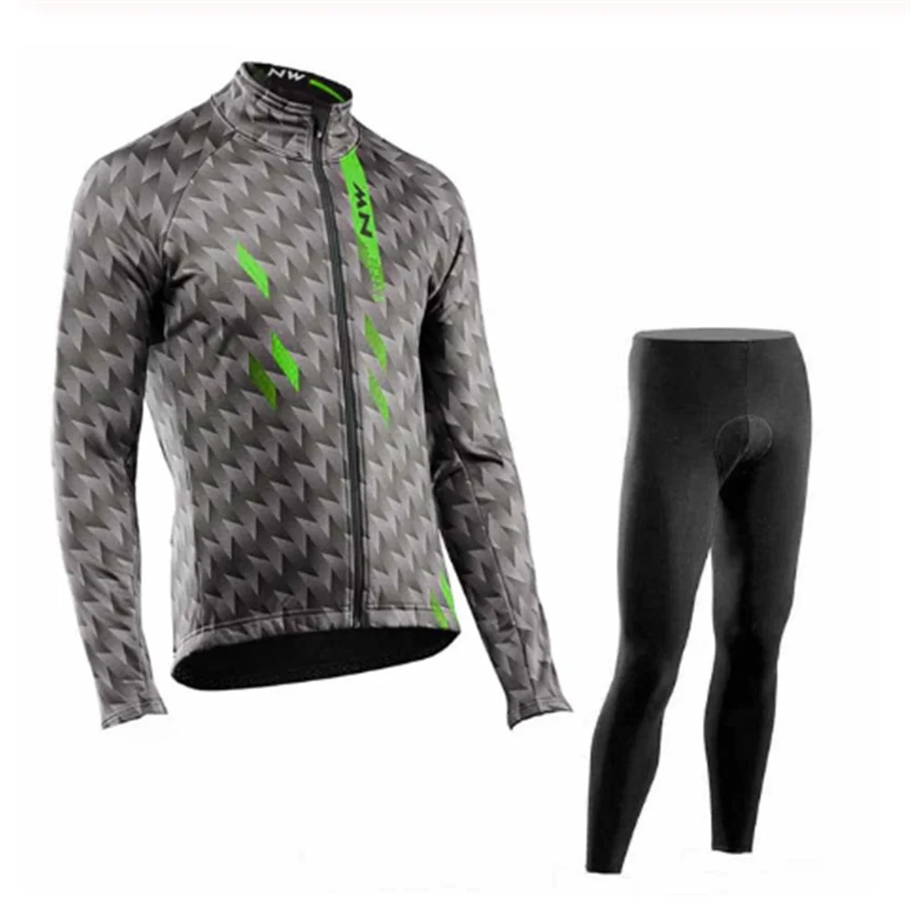 NW с длинным рукавом комплект велосипедной одежды Northwave Pro team Jersey мужской костюм дышащий Открытый спортивный велосипед MTB Одежда paded 5 - Цвет: 12