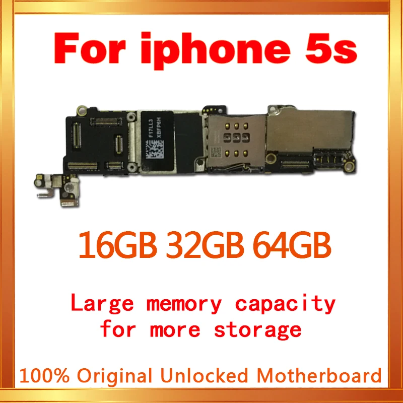 16GB 32GB 64GB Motherboard with / without touch ID for iphone 5S unlocked mainboard IOS System logic board with chips
