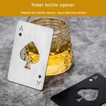 Брелок открывалка для бутылок игральные карты Ace of spades Пивные Крышки открывалка для бутылок Персонализированная нержавеющая сталь инструмент бар
