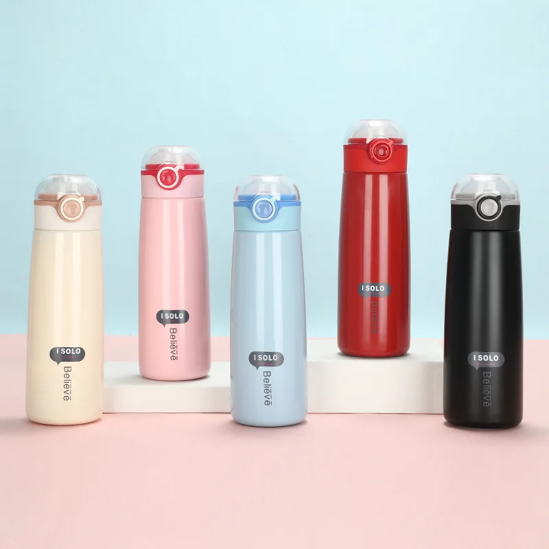 

Creative Bounce Cup Insulated Stainless Steel Bottle Simple Men And Women Students Cute New Style Portable Children Water Cup