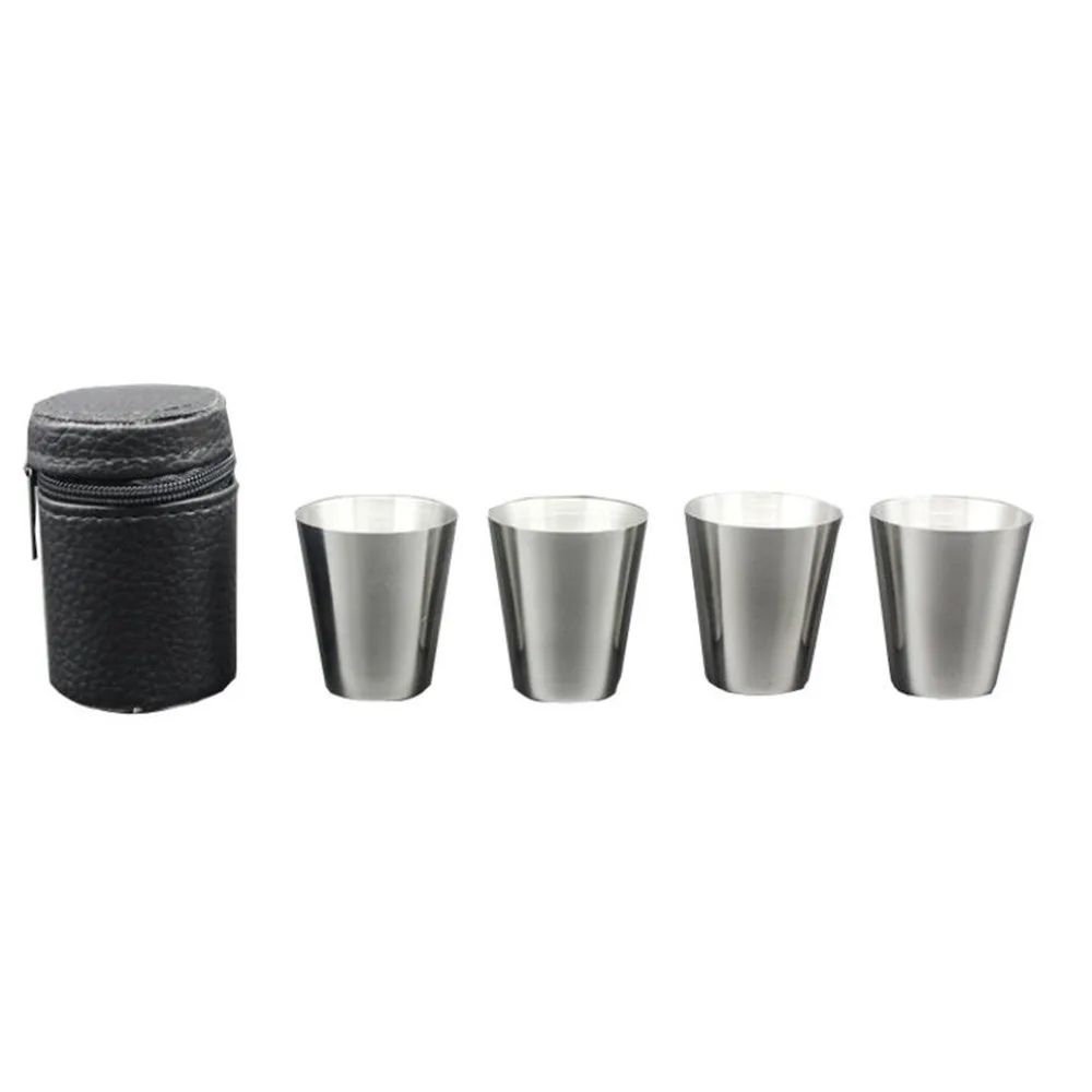 sahnah Polished 30Ml Mini Shot Glass Stainless Steel Cup Wine Drinking Glasses 
