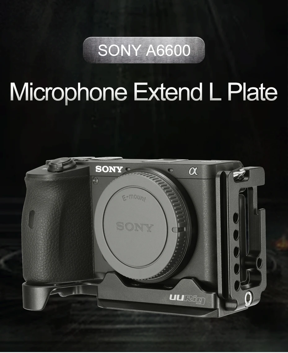 UURig R028 БЫСТРОРАЗЪЕМНАЯ l-пластина для sony A6600 держатель микрофона с холодным башмаком двойной Arca швейцарская БЫСТРОРАЗЪЕМНАЯ пластина