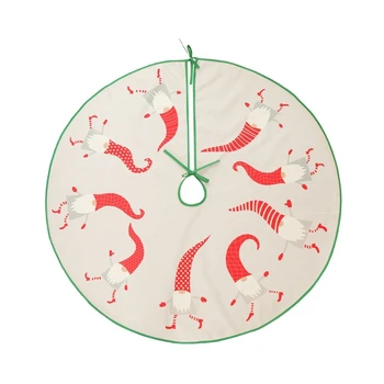 

90cm Christmas Tree Skirt Swedish Gnome Tomte Decorations Round Carpet Floor Mat New Year Party Decor