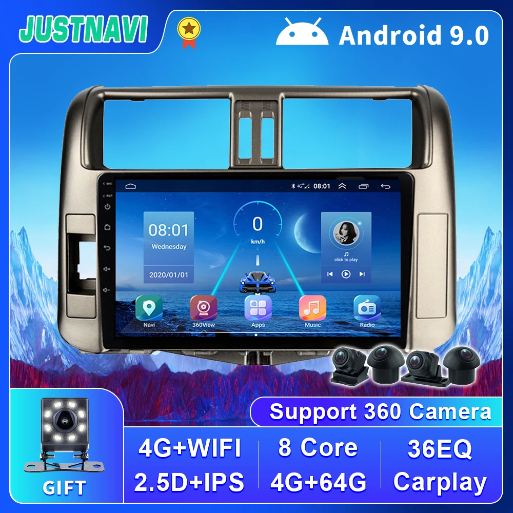 Мультимедийная магнитола 2 Din на Android 9 0 для Toyota Land Cruiser Prado 150 2009-2013 с GPS-навигацией