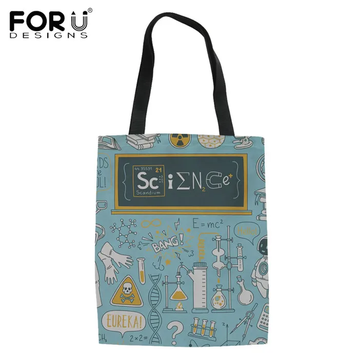 RH0601Z22 FORUDESIGNS/Пастельная Цветочная химия, многоразовая складная сумка для похода в магазин, женская сумка через плечо, Хлопковая сумка для покупок - Цвет: RH0601Z22