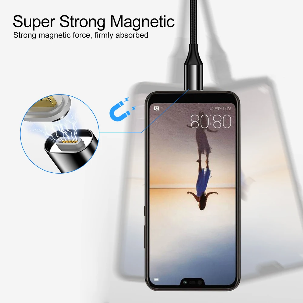 Кабель Micro usb type C быстрая зарядная Кабельная линия для iOS Android магнитные кабели для мобильных телефонов для iPhone 6 6S 7 8X5 кабель