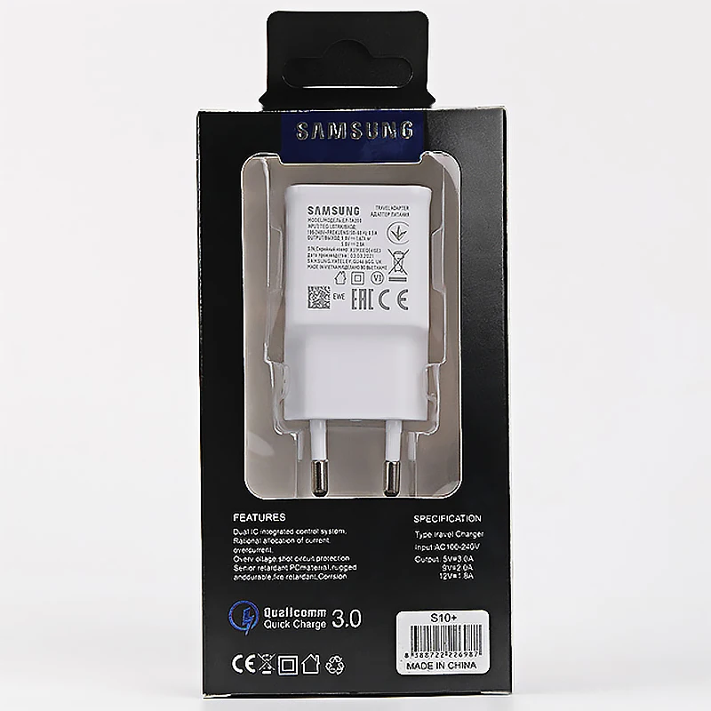 Samsung S10 S9 S8 Plus Fast Charger Power Adapter 9V 1.67A Quick Charge Type C Cable For Galaxy A70 A50 A30 S A31 A51 Note 7 8 9 usb c 20w