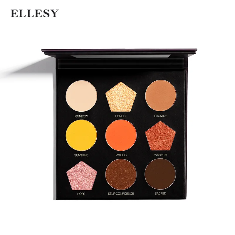 ELLESY Brand Matte and Shimmer Eyeshadow palette Pigmented Eye Shadow Powder 9 Color Matte Eye Makeup Long-lasting Cosmetics ELLESY Brand Matte and Shimmer Eyeshadow palette Pigmented Eye Shadow Powder 9 Color Matte Eye Makeup Long-lasting Cosmetics