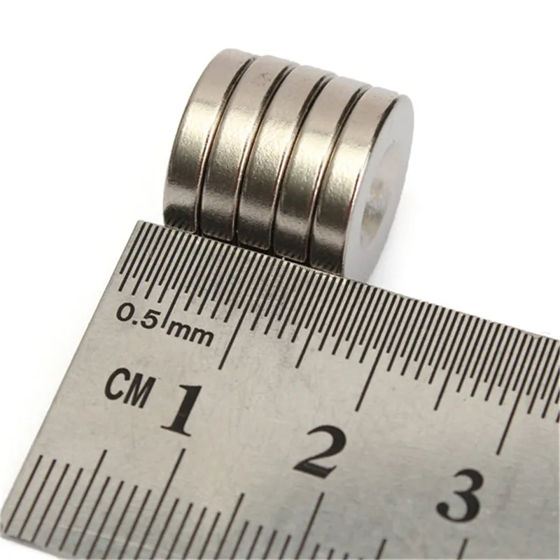 5 шт. N52 круглый магнит 15x3 мм с отверстием 4 мм Редкоземельные неодимовые магниты