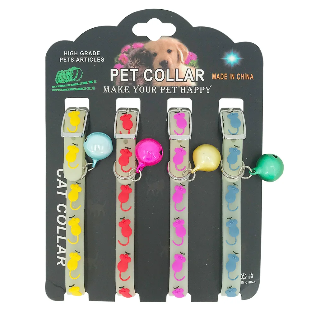 50set Luminous Cat Collar with Belll Night Glow Reflective Cats Collar Kitty Necklace Safety Kitten Neck Ring Breakaway Rubber 50set Luminous Cat Collar with Belll Night Glow Reflective Cats Collar Kitty Necklace Safety Kitten Neck Ring Breakaway Rubber