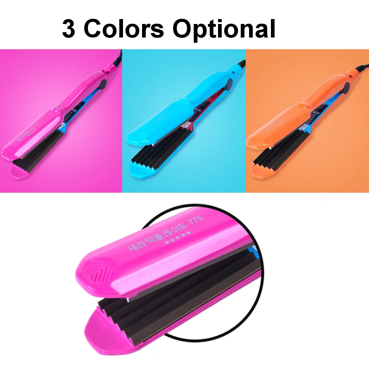 Hair Crimper Professional Electric Curling Iron Heater Curler Corn