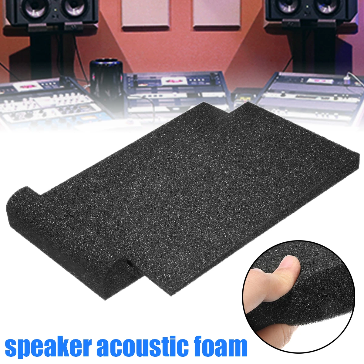 

Speaker Acoustic Isolation Foam Sponge Sound Studio Monitor Isolator Pads 1*Button Part 1*Upper Part 30x20x4.5cm