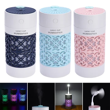 

3-in-1 Ultrasonic Mini Essential Oil Diffuser Portable Lucky Cup Cool Mist Humidifier With LED Light For Car Home Office