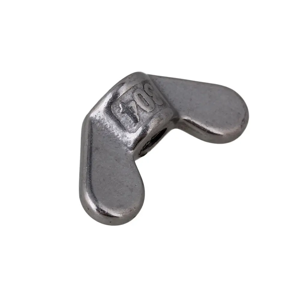 304 Stainless Steel Silver M6 Precise Casting Butterfly Nuts Fastener Wing Screw Nuts Pack of 5