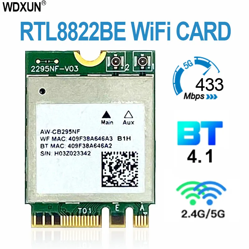 Scheda Wlan Scheda Wifi Scheda Di Rete Rtl8822Be Dual Band 2.4G/5G M.2 Supporto Interfaccia Per Win 7 Per Win 8 E Per Sistema Win 10