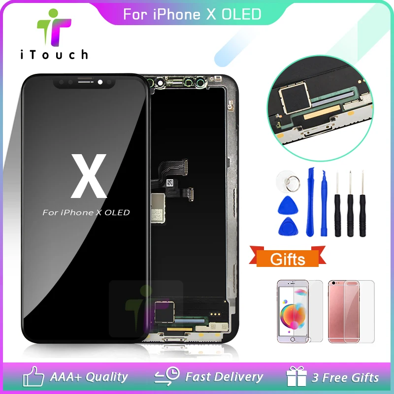 

1PC No Dead Pixel OLED For iPhone X XS XR XS Max LCD Replacement 100% Tested Display with 3D Touch Screen Digitizer Assembly