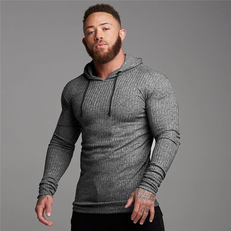 Men Long Sleeve Tshirt Hood Hooded Long Sleeve Shirt Mens Hooded