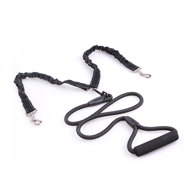 

Detachable nylon double straps Pet lead climbing foam cotton handle 1 leash for 2 dogs small dog traction rope