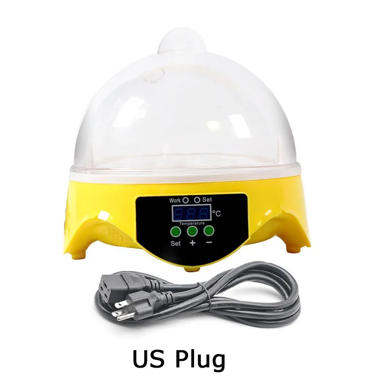 US Plug Mini 7 Egg Incubator poultry Hatchery Machine Automatic Brooder Digital Temperature Control Hatch For Chicken Duck Birds Quail - Цвет: US Plug