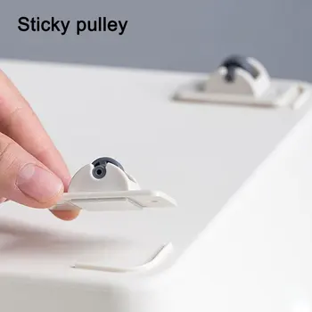 

12pcs Adhesive Pulley Storage Box Pulley Trash Can Self-Adhesive Pulley Home No Noise No Scratches Box Wheels