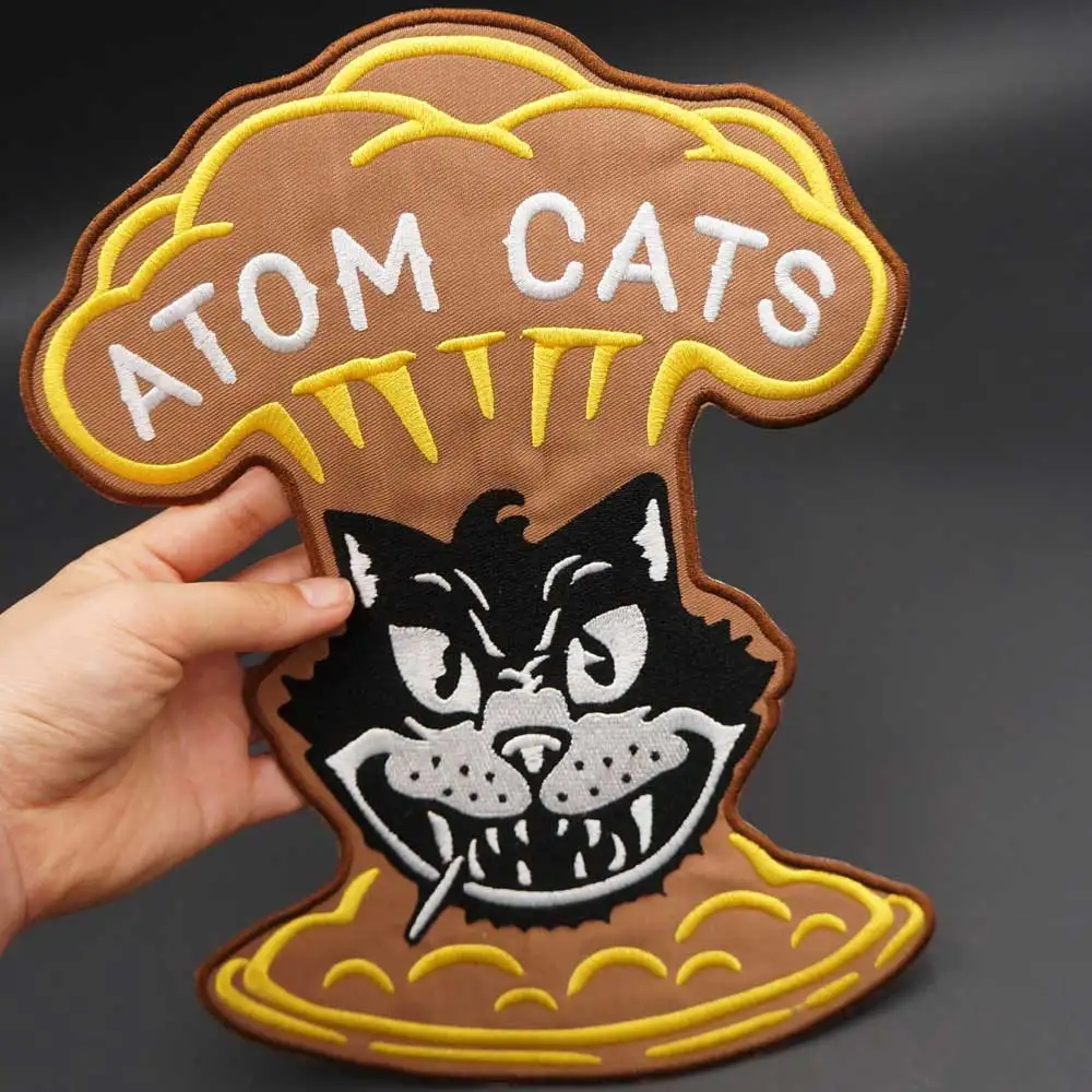 Atom cats бэк вышивка патч для одежды шляпа сумки гладить на подложке