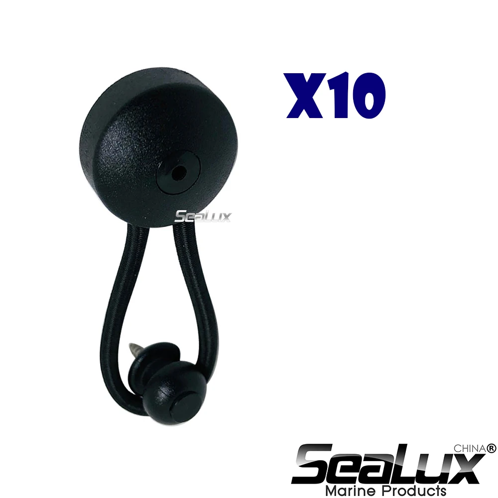 Sealux Bungee Shock Cord Cover Clips, Lacing Knobs, Pull Tie Down, Tarp