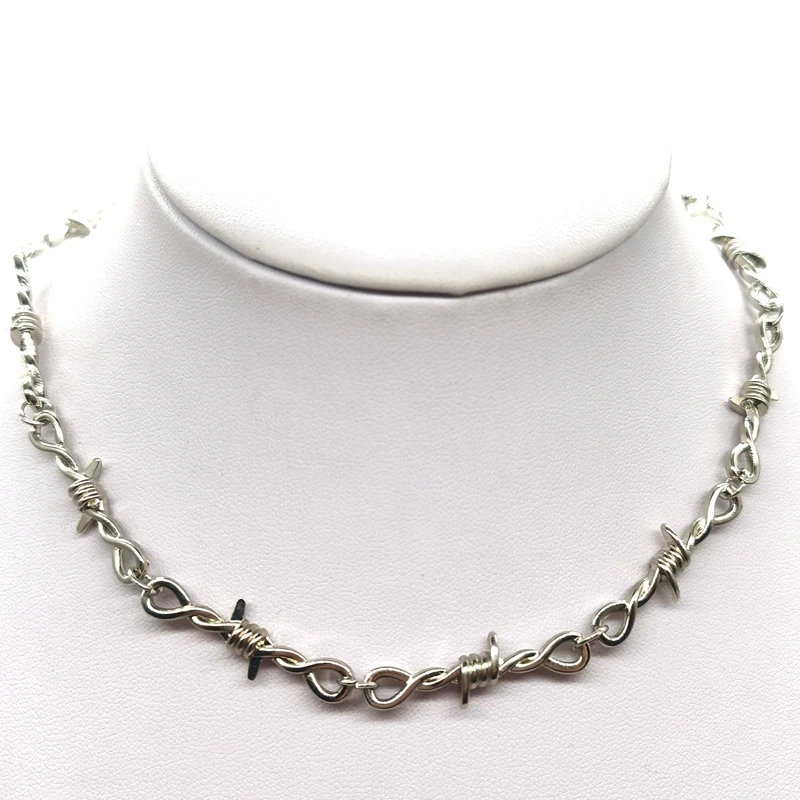 Wire Brambles Choker Necklace for Women Barbed Wire Chain Choker