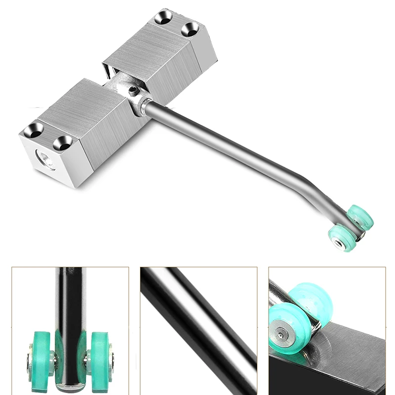 

Household simple automatic spring door closer Invisible rebound hinge without slotting adjustable max load 30Kg 1m door