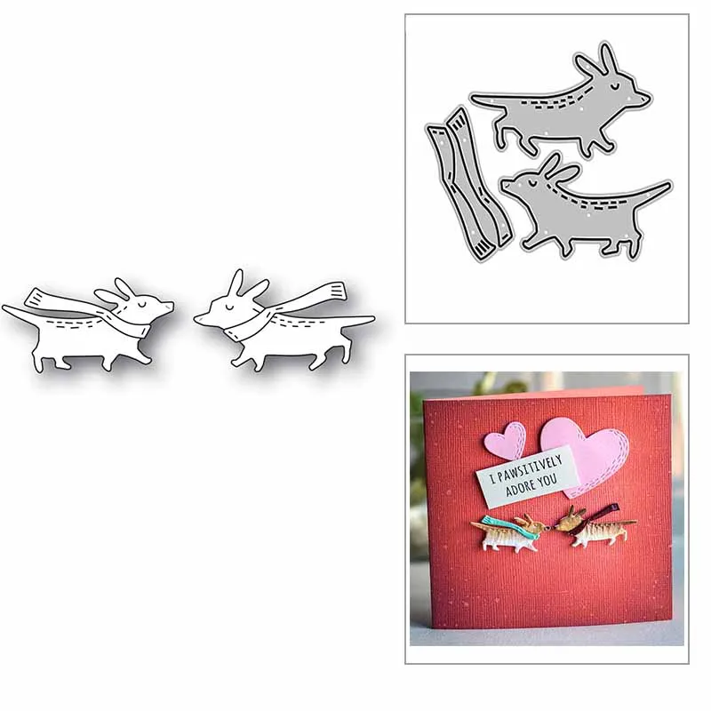 New Corgi Dog Puppy Scarf Animal 2020 Metal Cutting Dies for DIY Scrapbooking and Card Making Decor Embossing Craft No Stamps