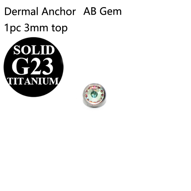G23 Titanium Micro Dermal Anchor Skin Diver Flat CZ Gem Fashion Dermal Piercings Surface Piercing Stud Body Piercing Jewelry
