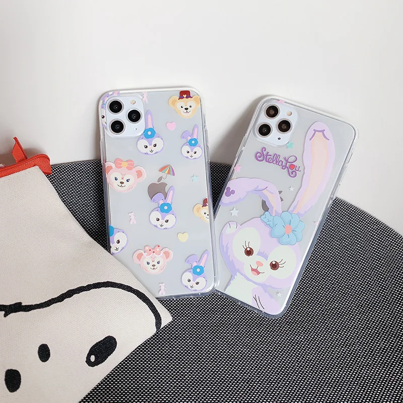 Чехлы для телефонов с милым мультяшным кроликом для iPhone 11Pro Max 6 6s 7 8 Plus X Xs Max Xr высококачественный прозрачный мягкий чехол Fundas Capa