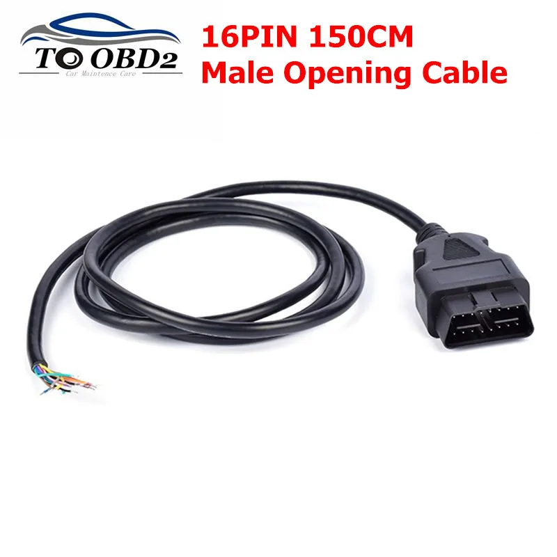 16 Pin 150CM Car Diagnostic Interface Adapter 1.5M OBDII OBD 2 OBD2 16pin Male Connector To Extension Opening Cable | Автомобили и