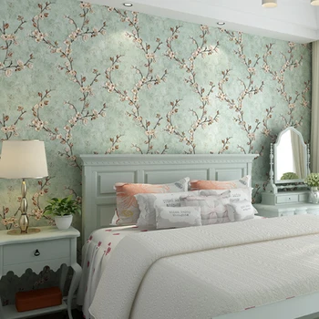 

American Rustic Vine Flower Wall Papers Home Decor Muticolor Wallpaper Roll for Living Room Bedroom Decoration Mural