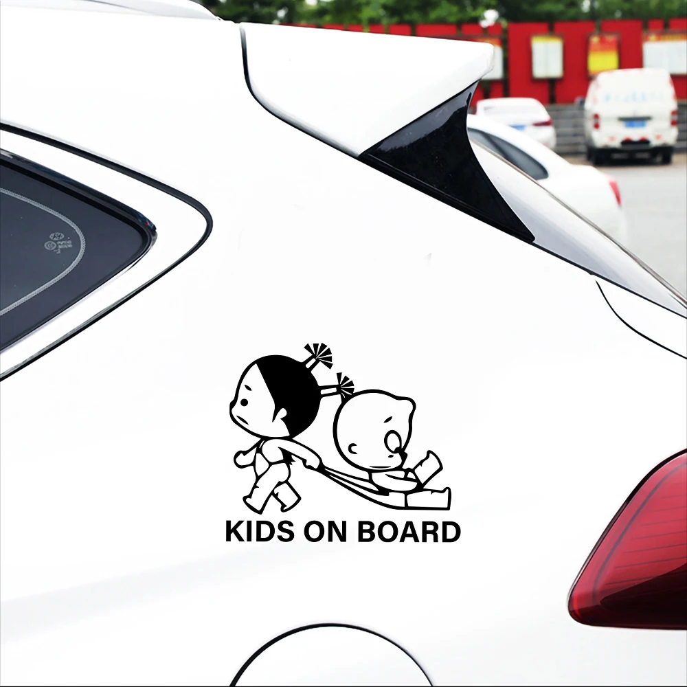 Warning KIDS BABY ON BOARD Car Sticker Funny Child Body Window Automobiles Exterior Accessories Vinyl Decal 19cm*15cm