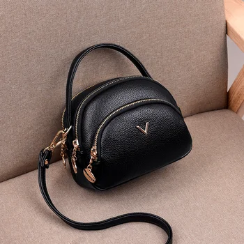 

On the new small bag female 2020 new style mom hand carry bag fashionable one shoulder crossbody bag small round bag soft skin m