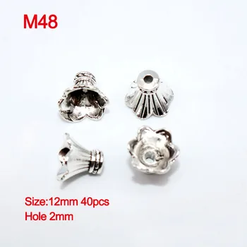 

Charms Beads Cap 12-16mm Vintage Silver Plated Metal Hollow Out Beads Caps Mixed size Flower Petal Bead Cap for Jewelry Making