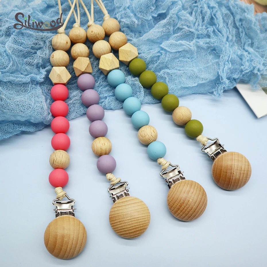 5PCS Wooden Mental Baby Pacifier Clips UK /& Soother Clips Holders Safety Teat