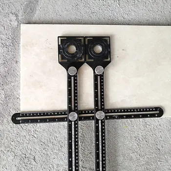 

Multi Angle Measuring Ruler Protractors Adjustable Ruler Floor Tile Hole Locator Glass Woodworking Universal Puncher