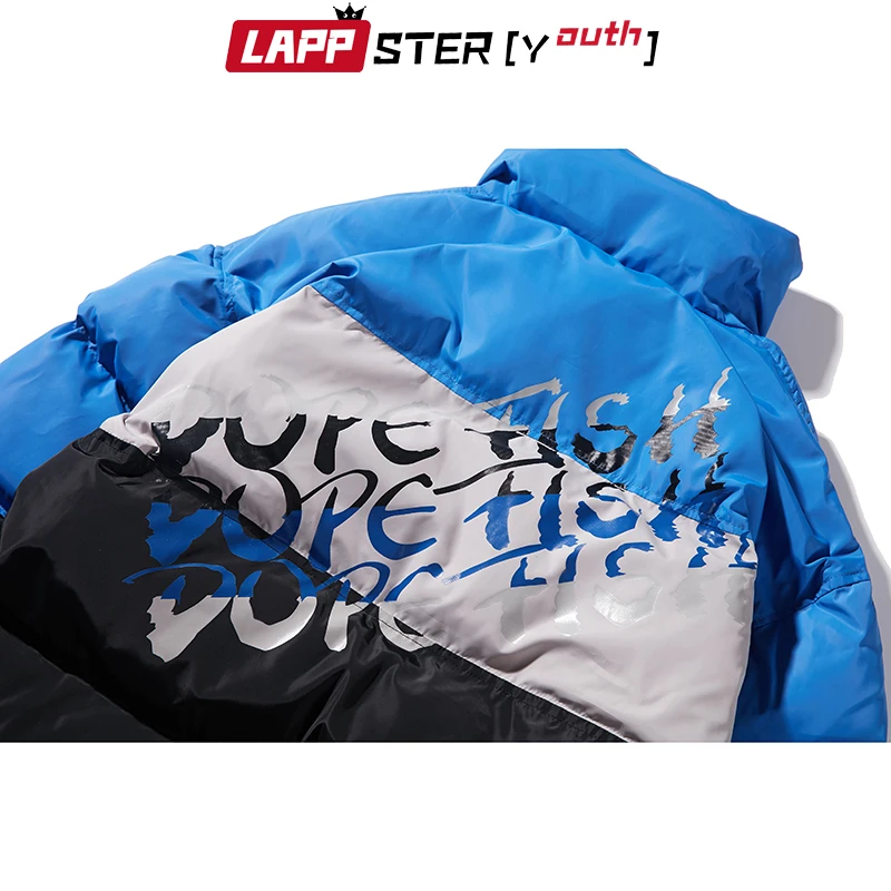 LAPPSTER-Молодежная мужская зимняя куртка с цветным блоком Мужская плотная уличная куртка с пузырями в стиле хип-хоп, корейская модная ветровка, парка