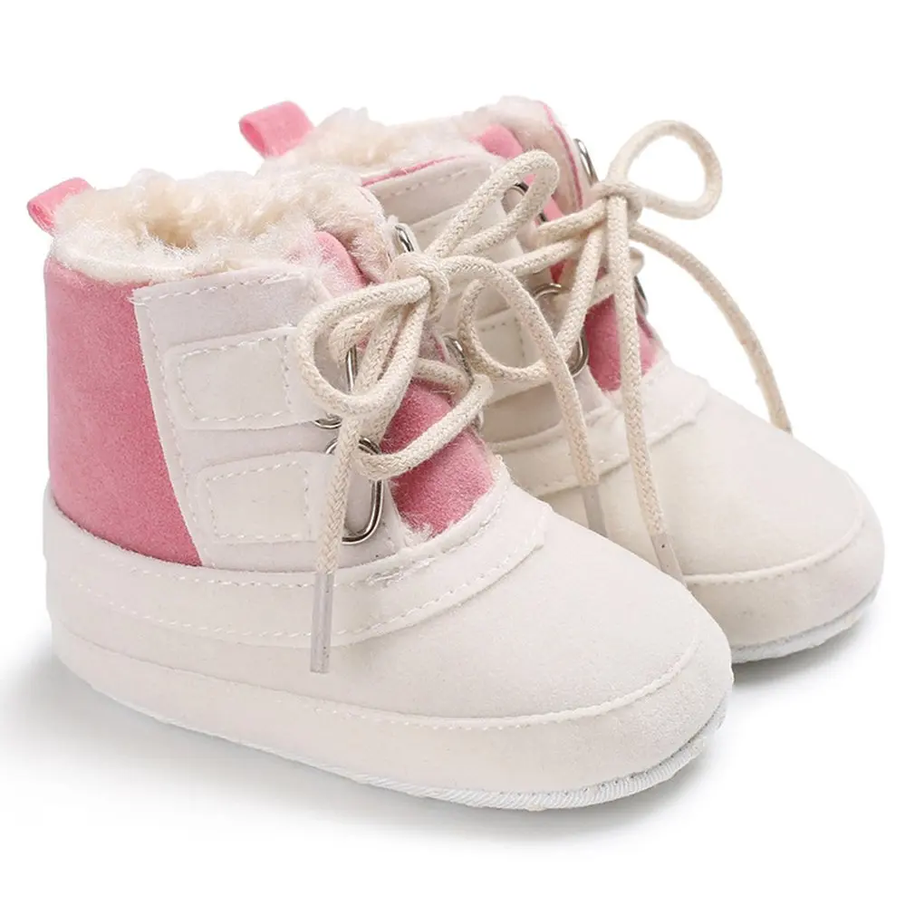 Зимние детские мягкие теплые ботинки для девочек 0-12 месяцев; ботинки для малышей
