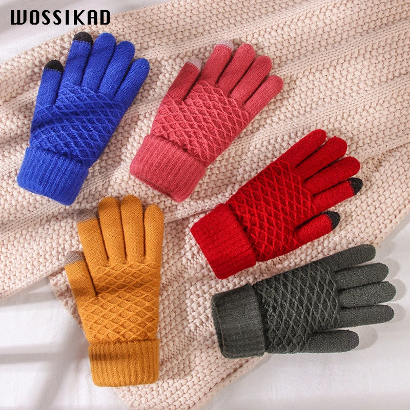Перчатки зимние Guantes Invierno Mujer плюс толстые теплые Neri бархатные пять пальцев Сенсорный экран Eldiven Modis Gants Femme варежки