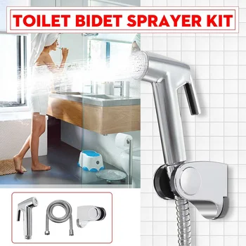 

Portable Handheld Bathroom Toilet Bidet Shattaf Shower Spray Head 150cm Hose Holder Stand Handheld Toilet Enema Shower Head