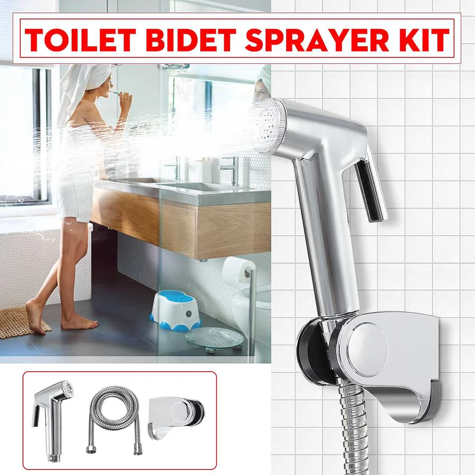 Portable Handheld Bathroom Toilet Bidet Shattaf Shower Spray Head 150cm Hose Holder Stand Handheld Toilet Enema Shower Head Bidets Aliexpress